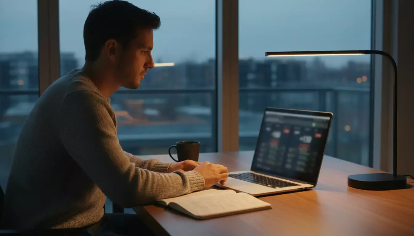 Person analyzing ice hockey betting odds on laptop screen